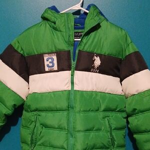 U.S. Polo Assn. Green and Blue Puffer Jacket